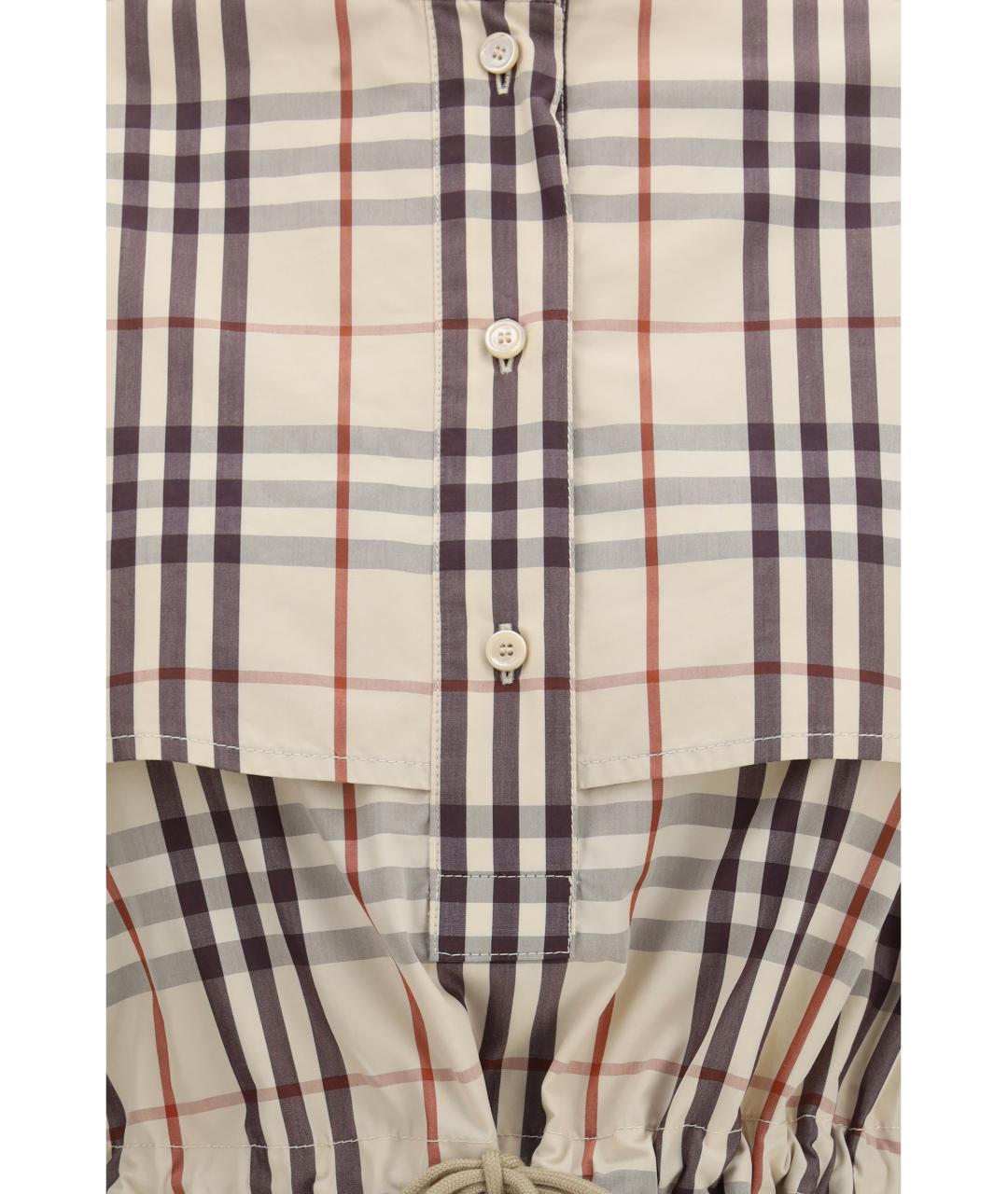 BURBERRY Бежевое хлопковое повседневное платье, фото 3