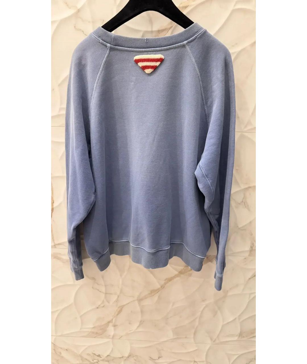 PRADA Голубой хлопковый джемпер / свитер, фото 2
