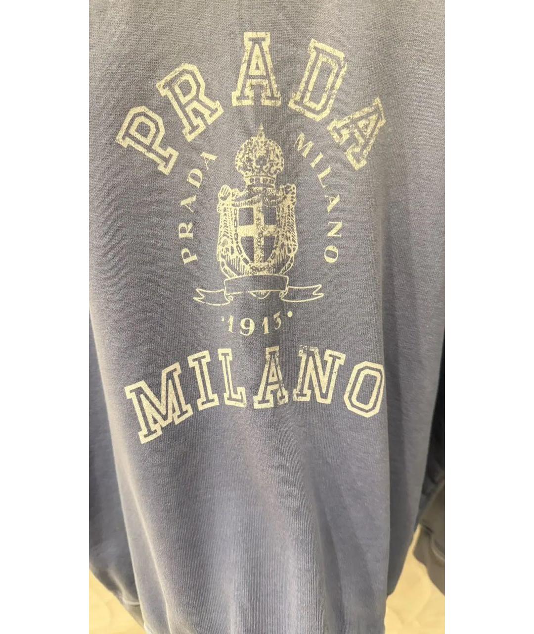 PRADA Голубой хлопковый джемпер / свитер, фото 3