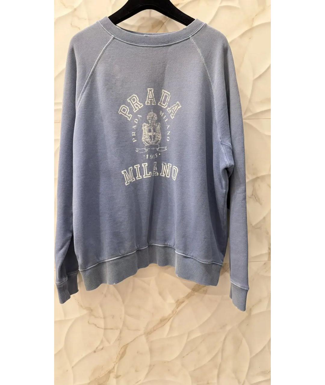 PRADA Голубой хлопковый джемпер / свитер, фото 6