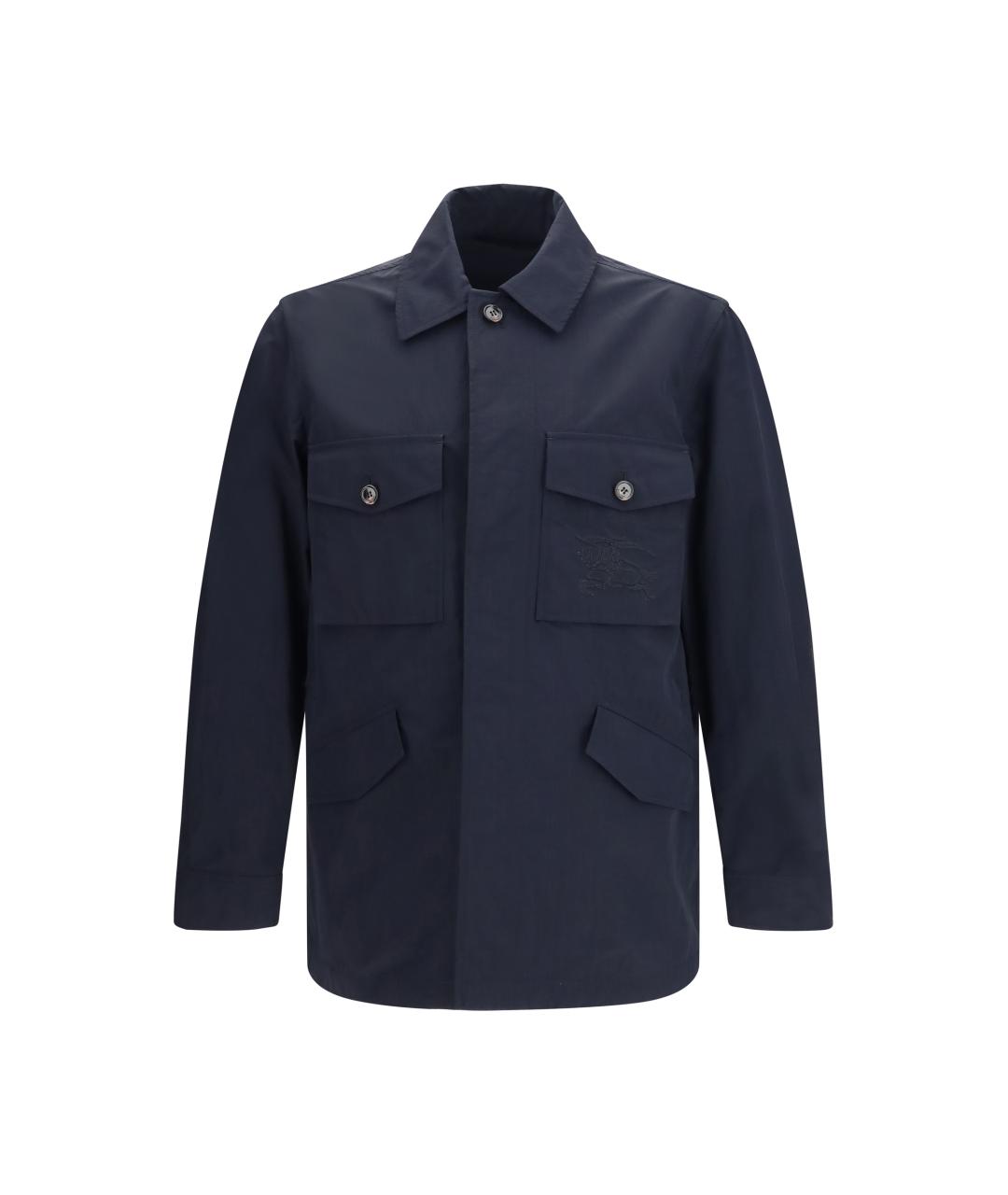 BURBERRY Темно-синяя полиамидовая куртка, фото 1