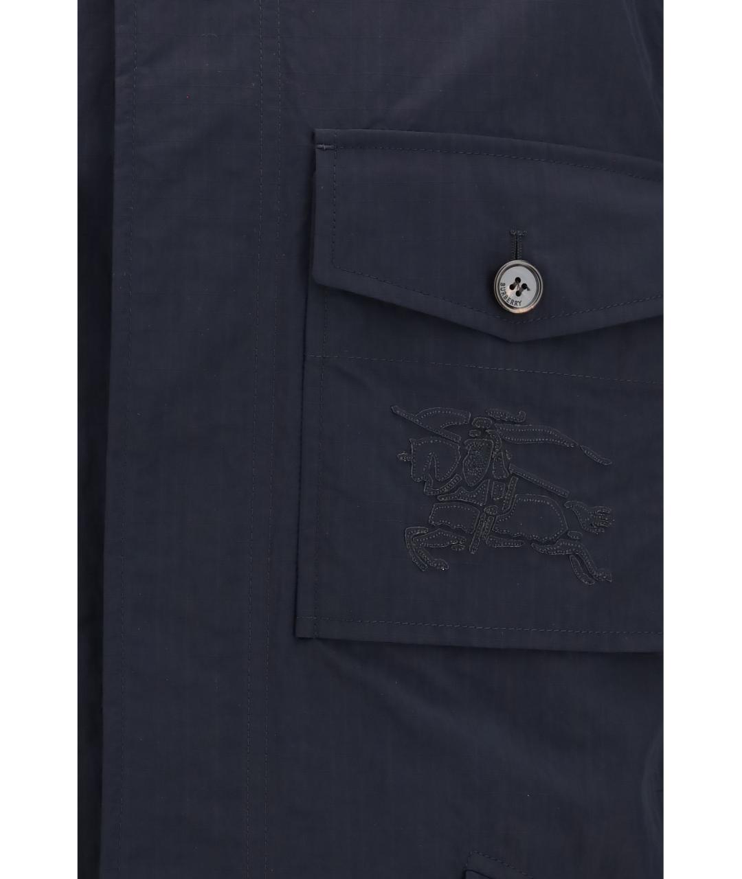 BURBERRY Темно-синяя полиамидовая куртка, фото 3