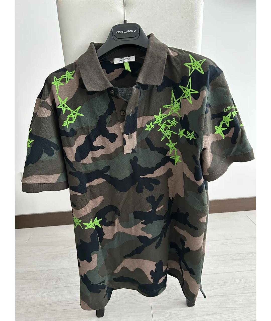 VALENTINO Черное хлопковое поло с коротким рукавом, фото 6