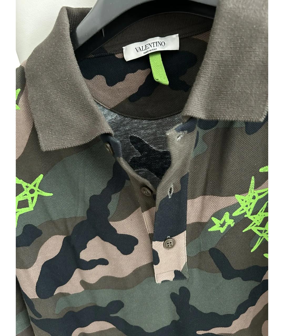 VALENTINO Черное хлопковое поло с коротким рукавом, фото 3