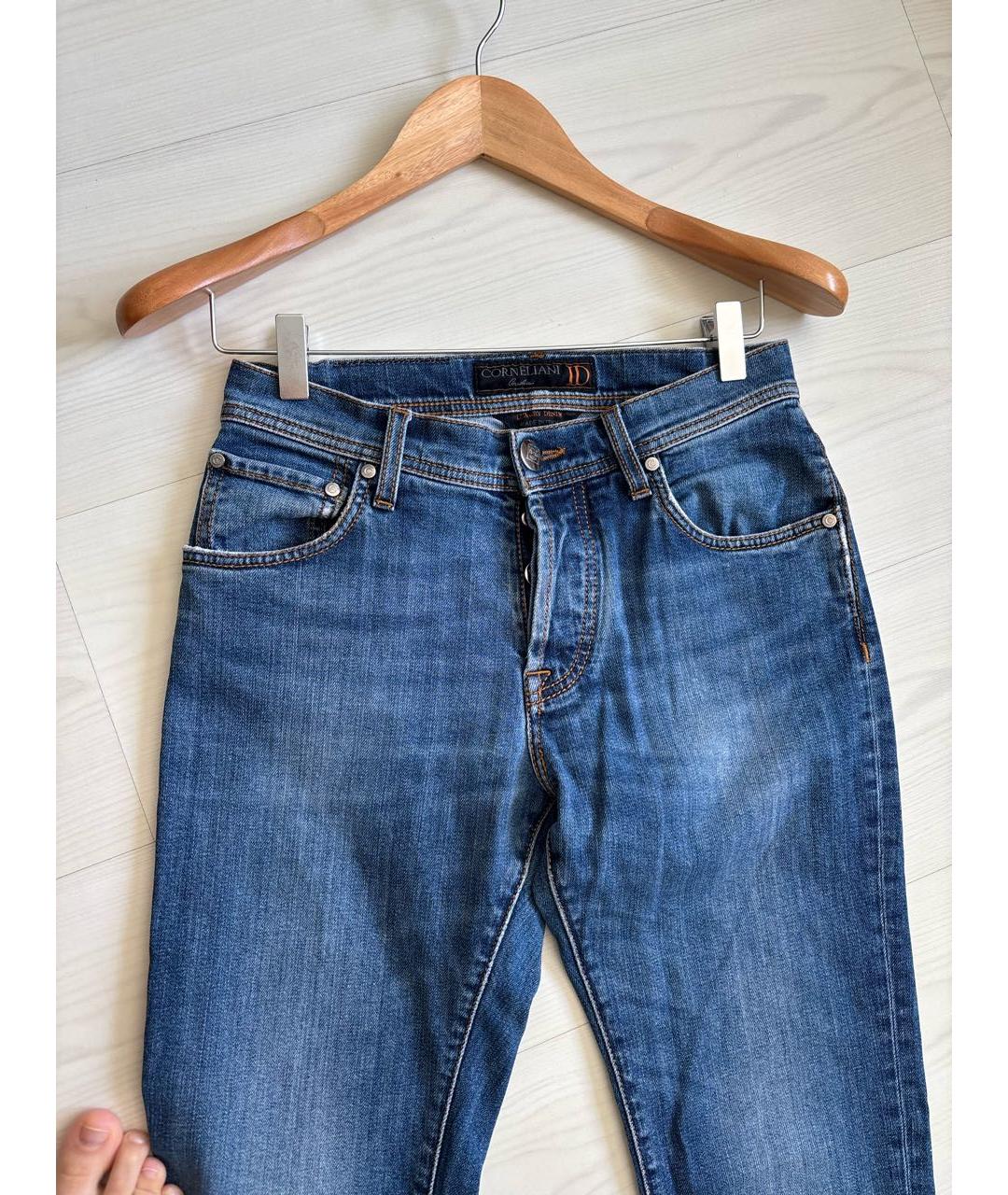 CORNELIANI Синие хлопковые джинсы скинни, фото 3