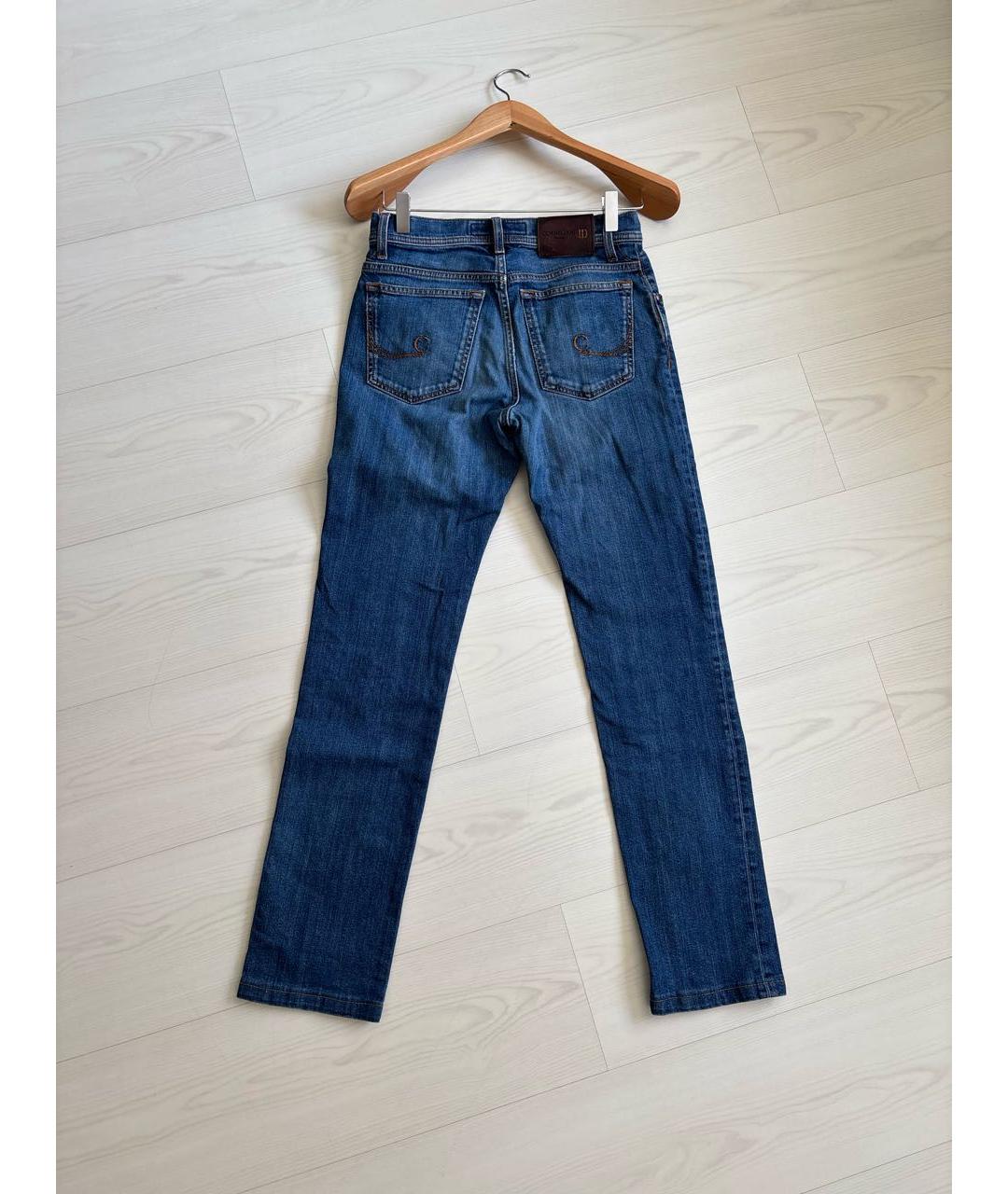 CORNELIANI Синие хлопковые джинсы скинни, фото 2