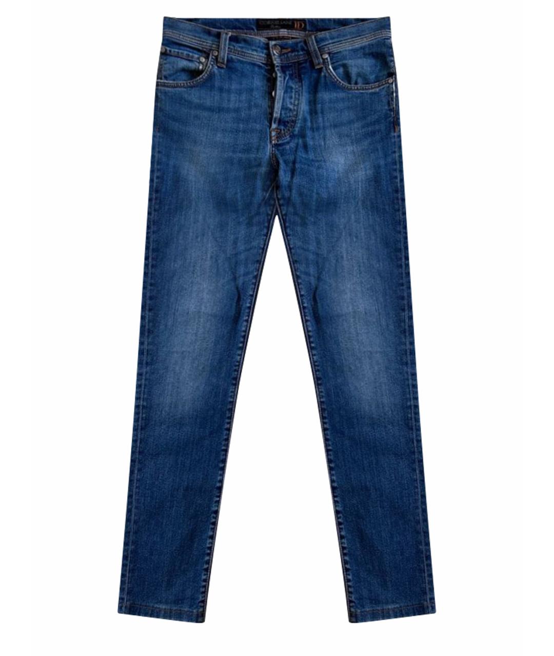CORNELIANI Синие хлопковые джинсы скинни, фото 1