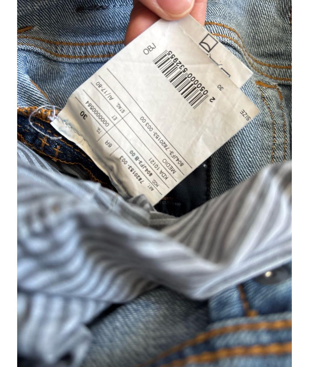 CORNELIANI Синие хлопковые джинсы скинни, фото 7