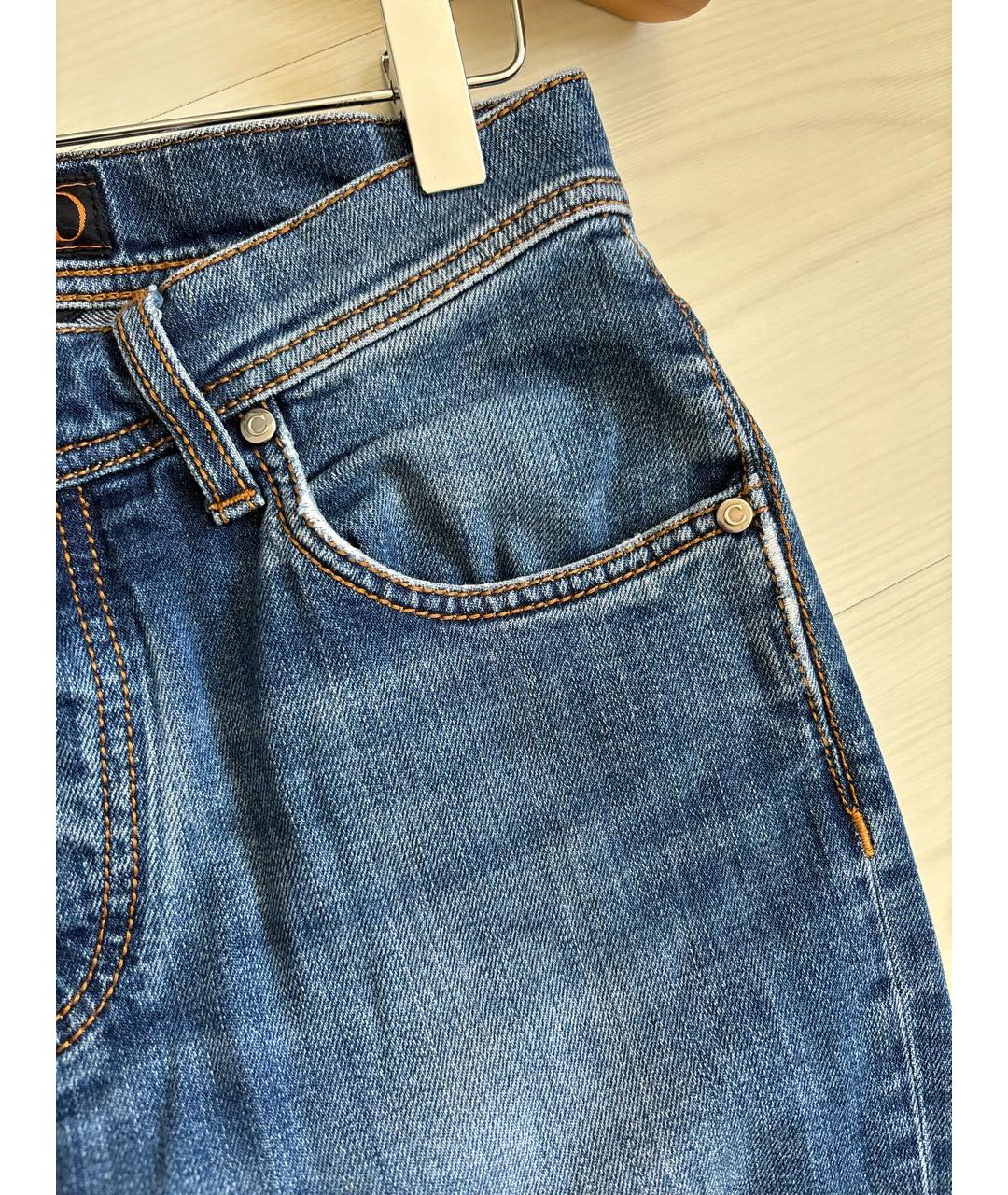 CORNELIANI Синие хлопковые джинсы скинни, фото 4