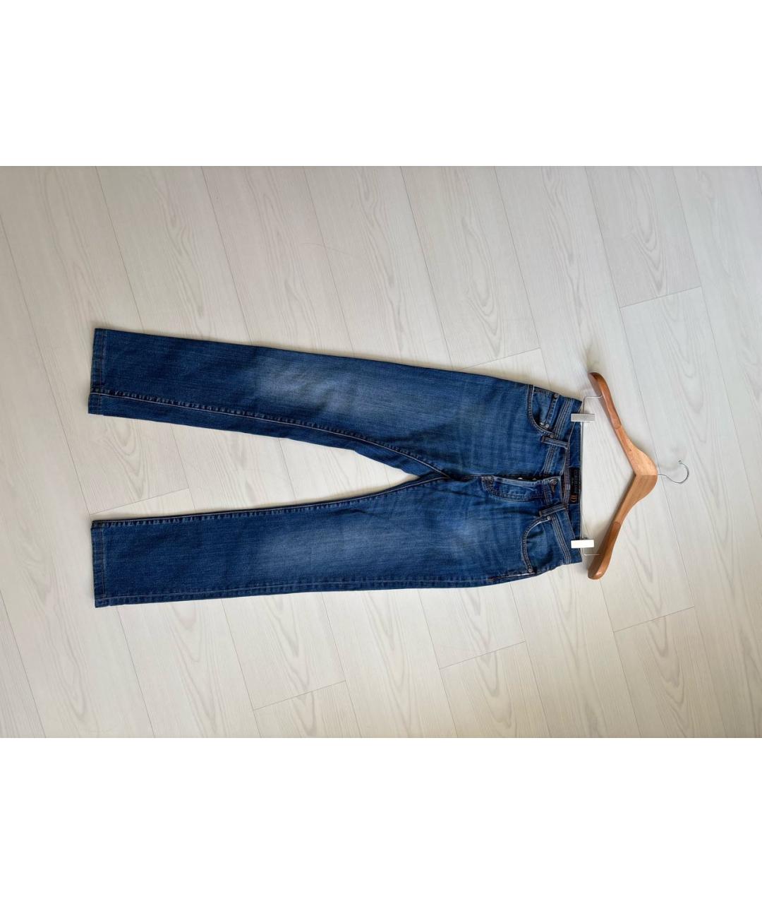 CORNELIANI Синие хлопковые джинсы скинни, фото 9