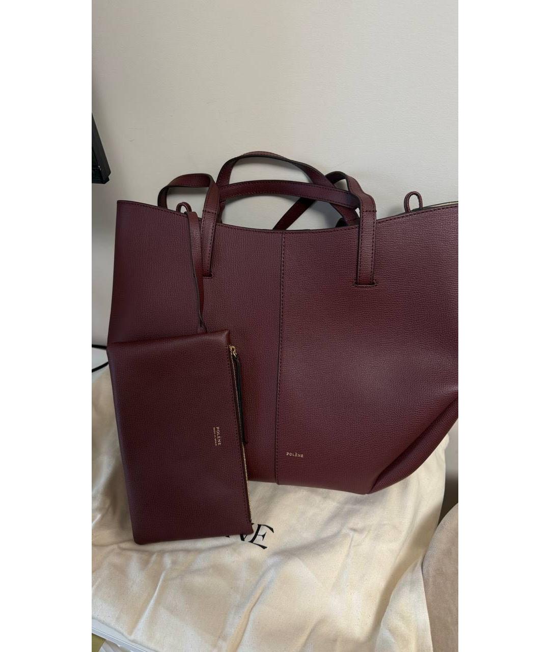 POLENE Бордовая сумка через плечо, фото 5