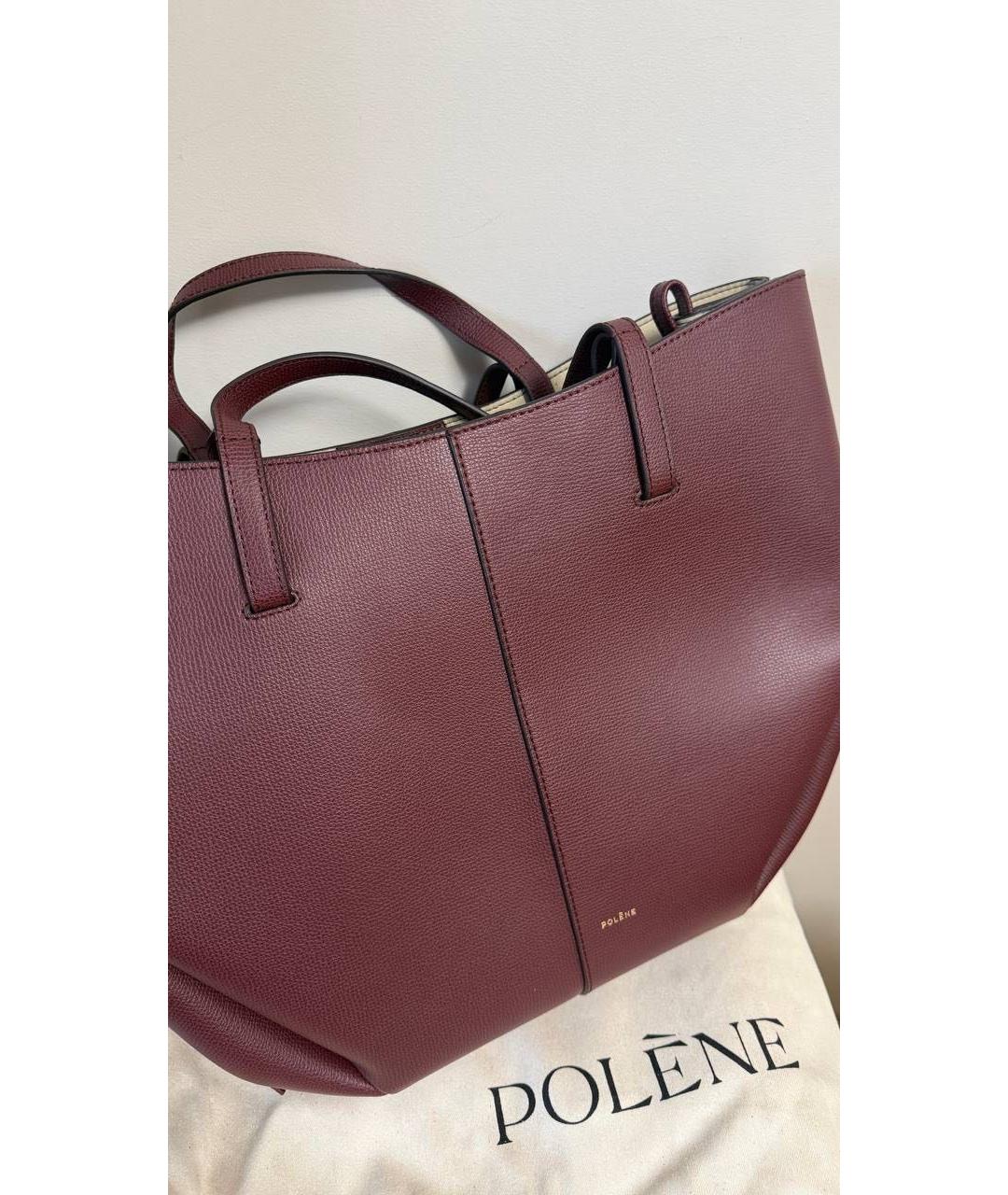 POLENE Бордовая сумка через плечо, фото 2