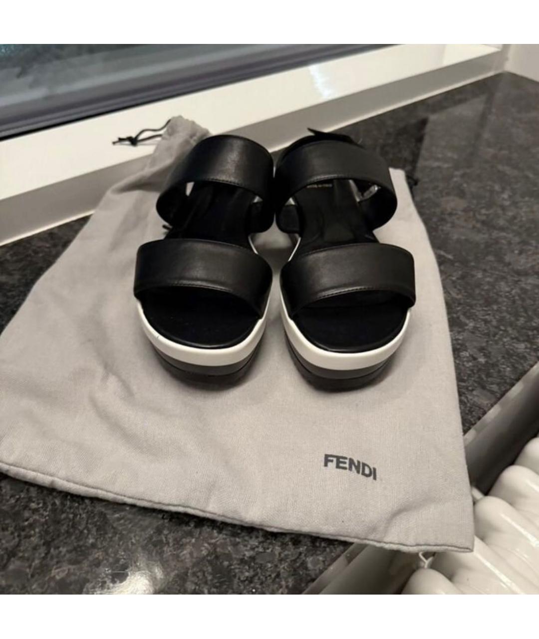 FENDI Мульти кожаные босоножки, фото 4