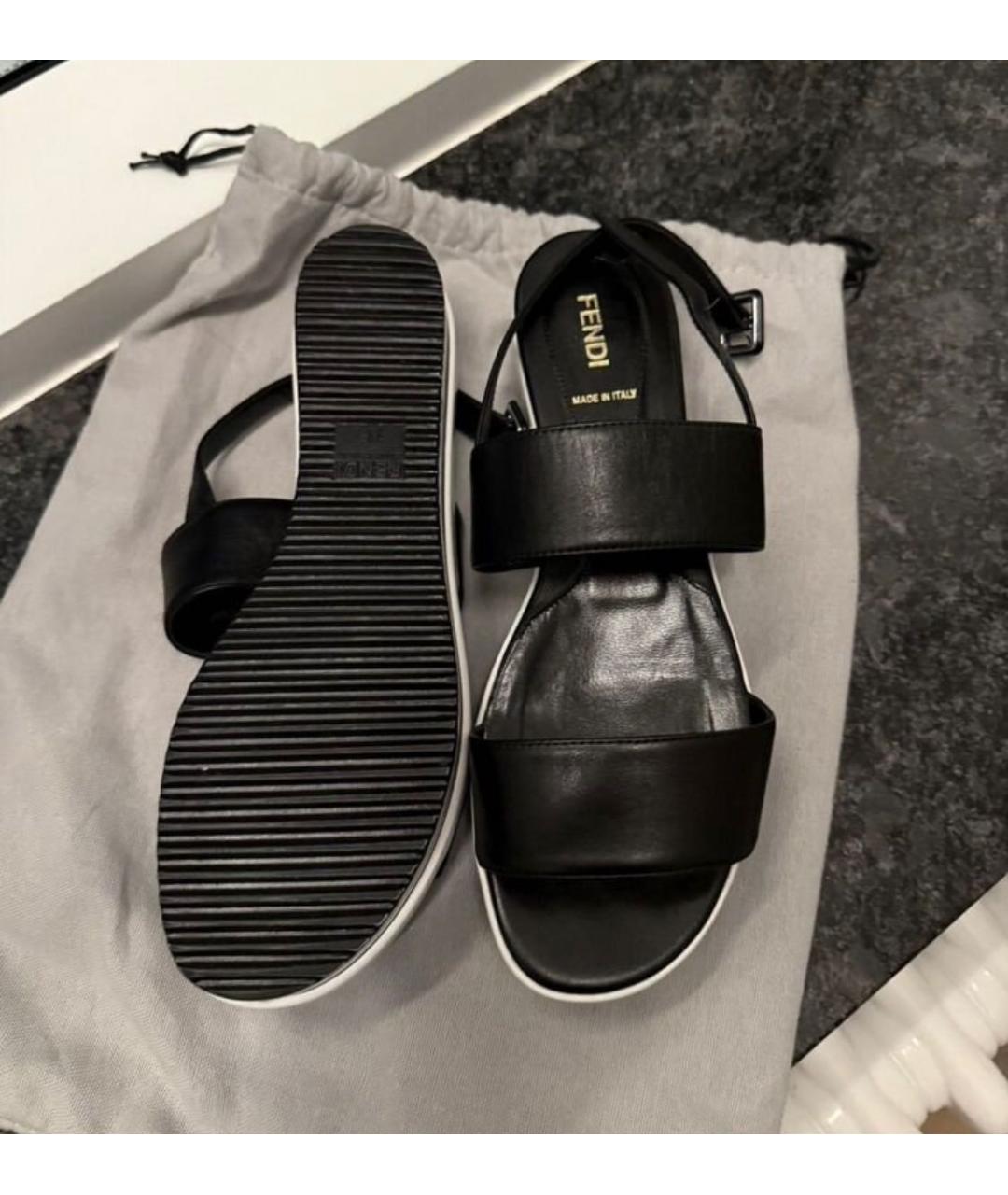 FENDI Мульти кожаные босоножки, фото 2