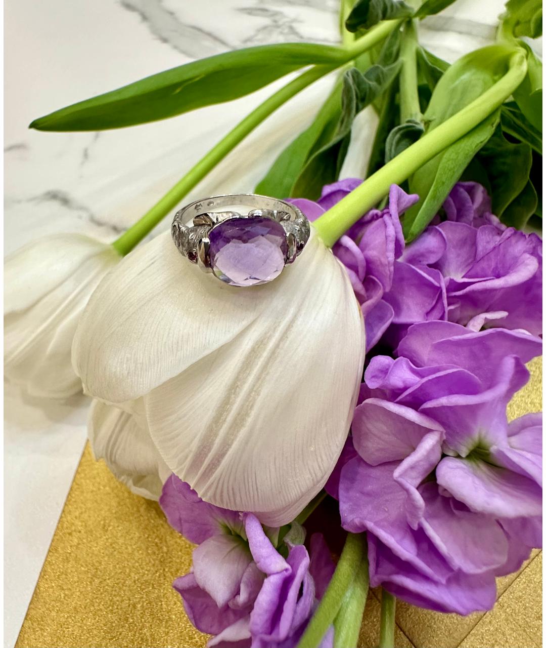 CARRERA Y CARRERA Фиолетовое кольцо из белого золота, фото 5