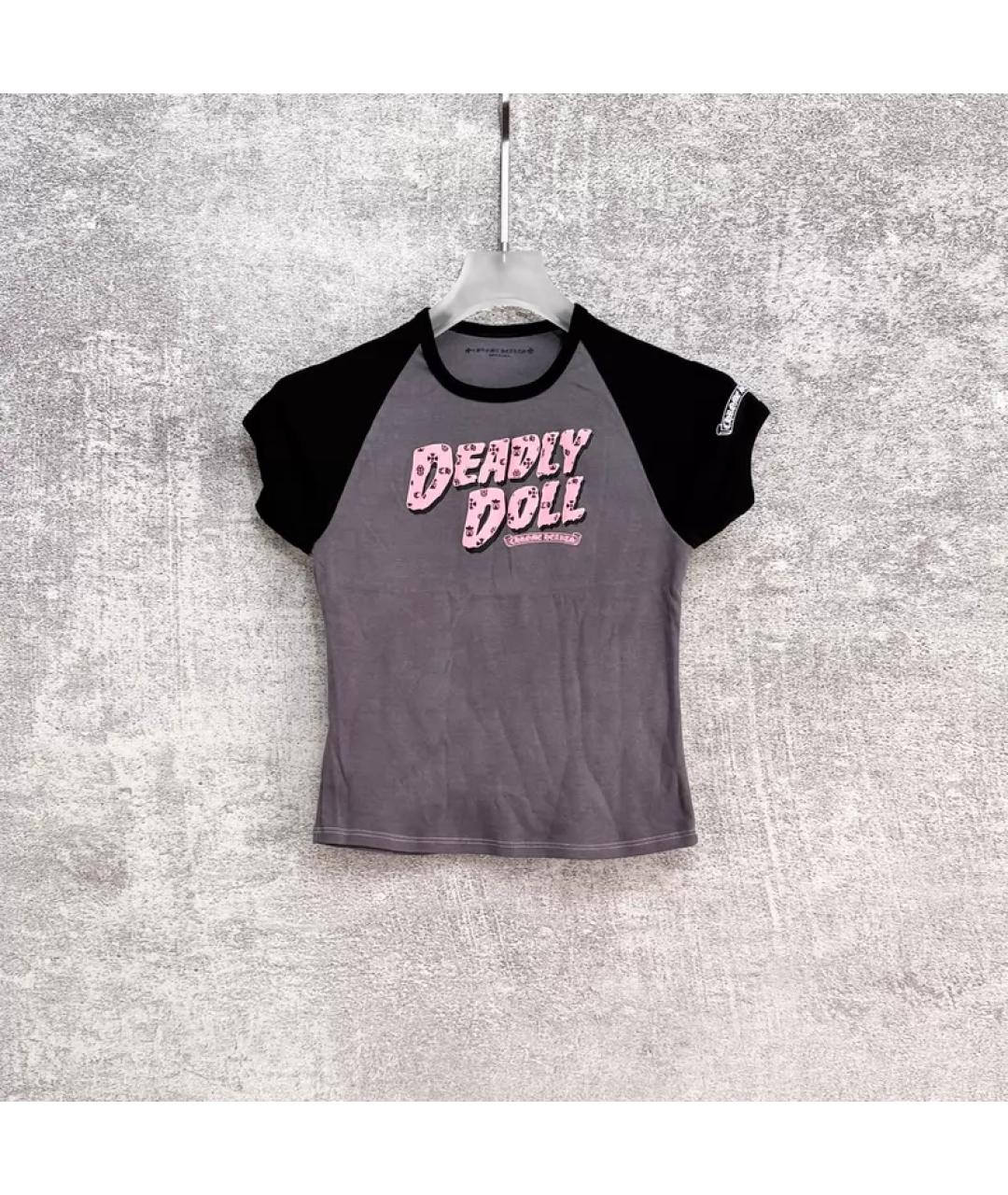 CHROME HEARTS Серая хлопковая футболка, фото 3