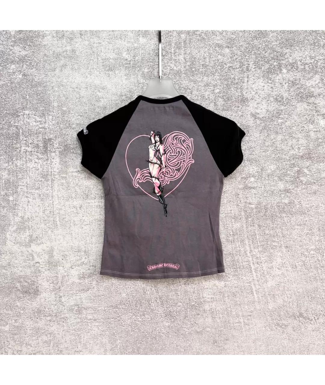 CHROME HEARTS Серая хлопковая футболка, фото 2