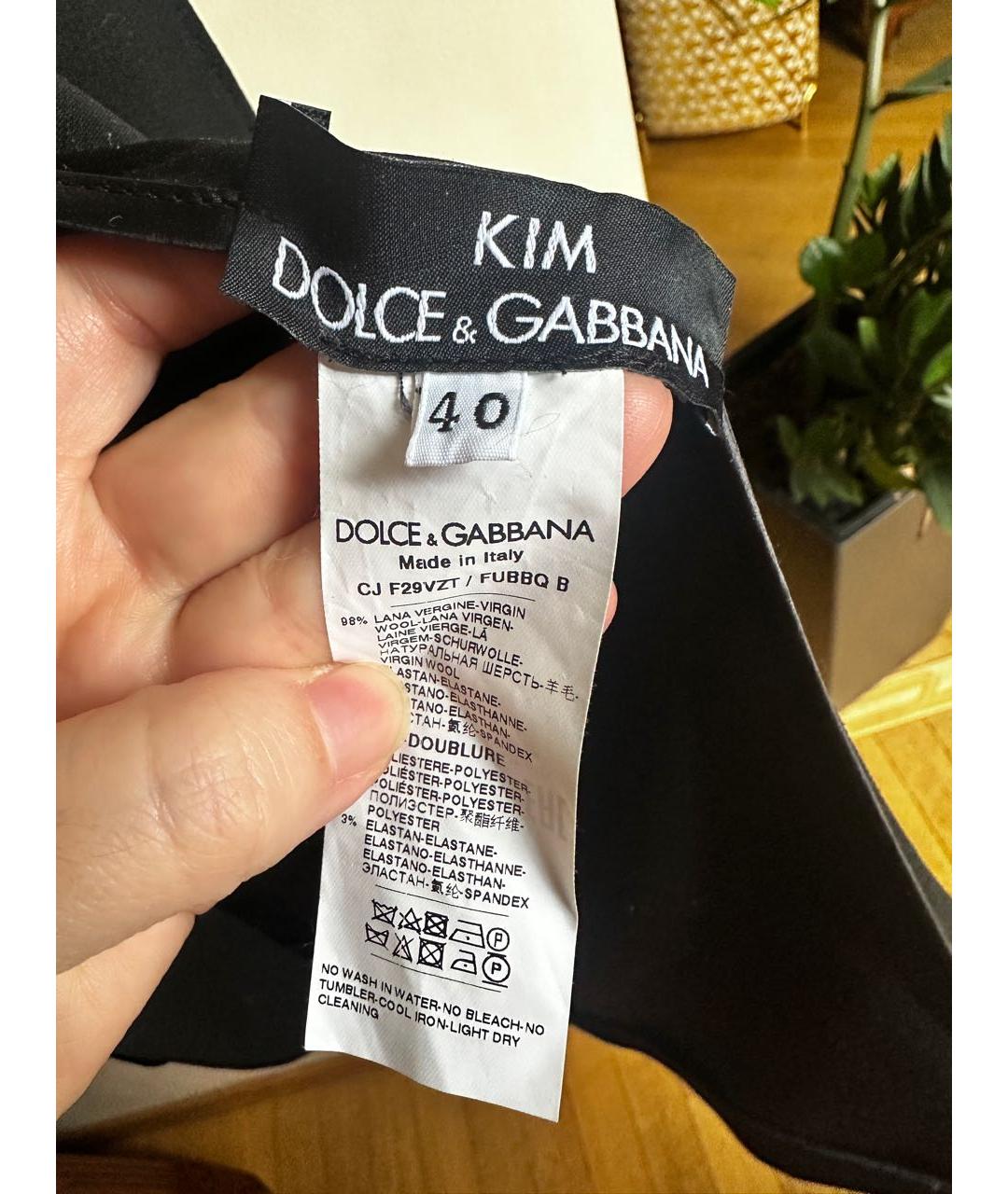 DOLCE&GABBANA Черный шерстяной жакет/пиджак, фото 4