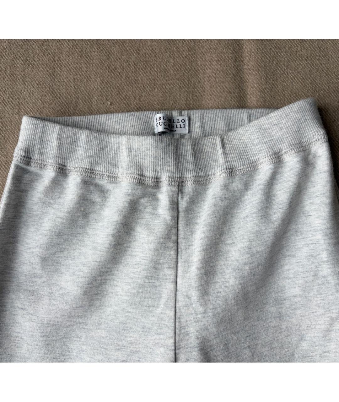 BRUNELLO CUCINELLI Серые хлопковые брюки и шорты, фото 3