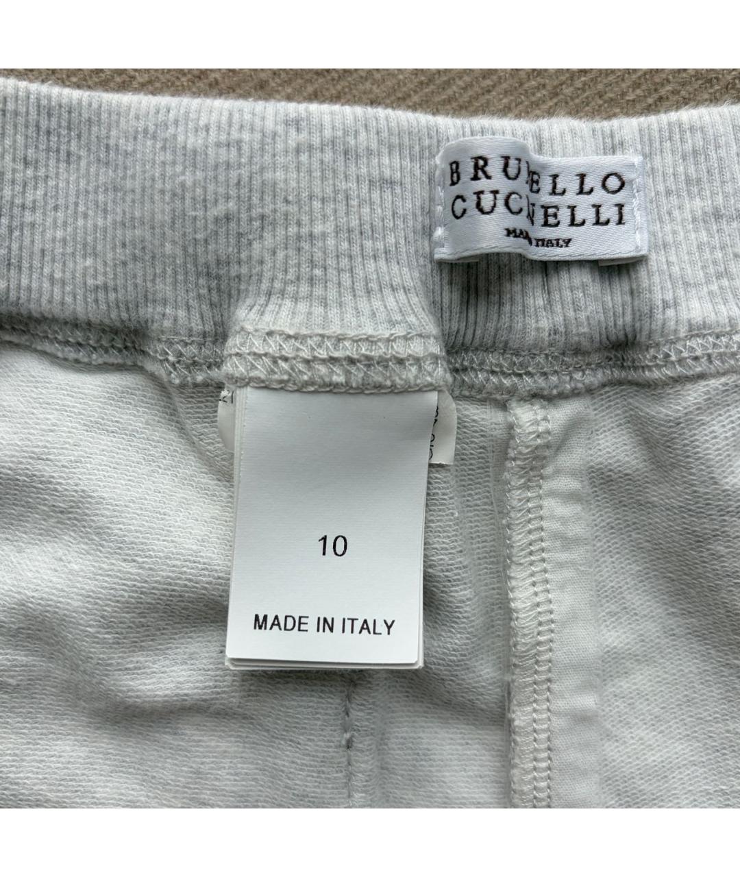 BRUNELLO CUCINELLI Серые хлопковые брюки и шорты, фото 5