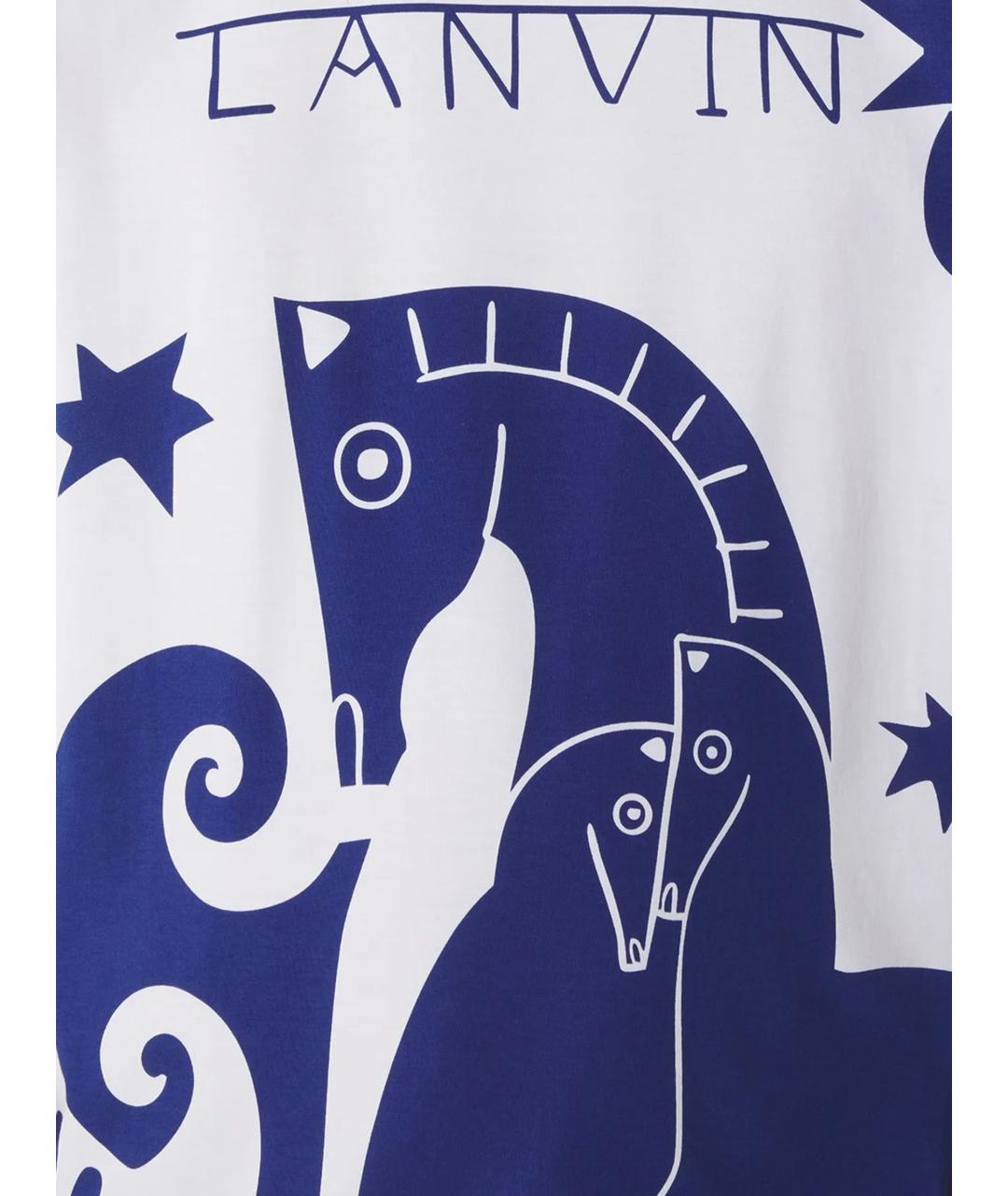 LANVIN Белая хлопковая футболка, фото 2