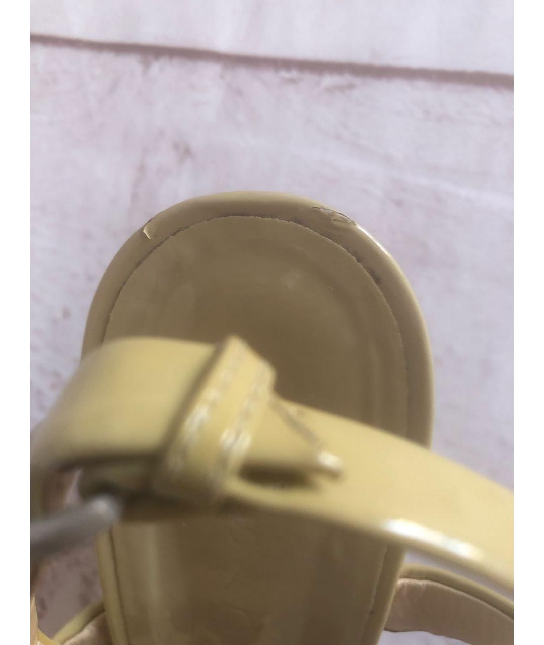 CASADEI Бежевые босоножки из лакированной кожи, фото 6