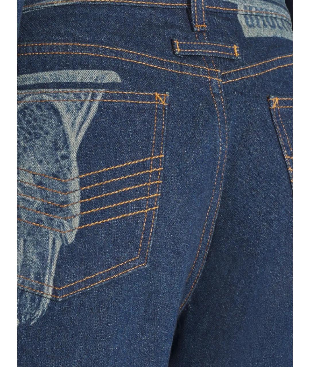 JEAN PAUL GAULTIER Синие хлопковые прямые джинсы, фото 4