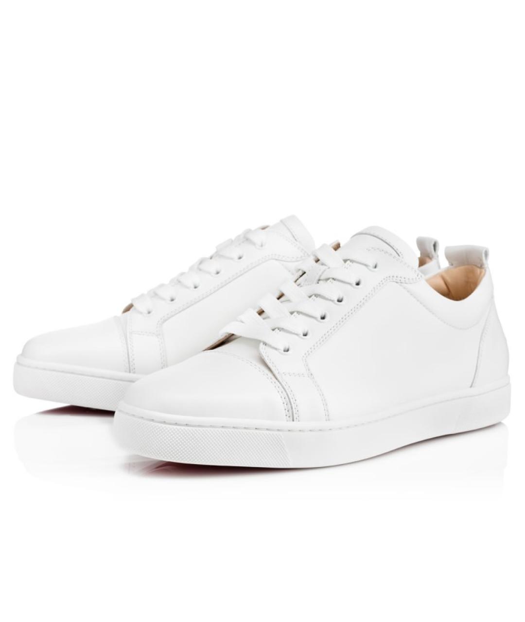 CHRISTIAN LOUBOUTIN Белые кожаные низкие кроссовки / кеды, фото 3
