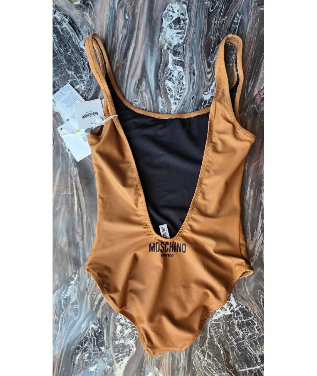 MOSCHINO Коричневый полиамидовый купальник, фото 3