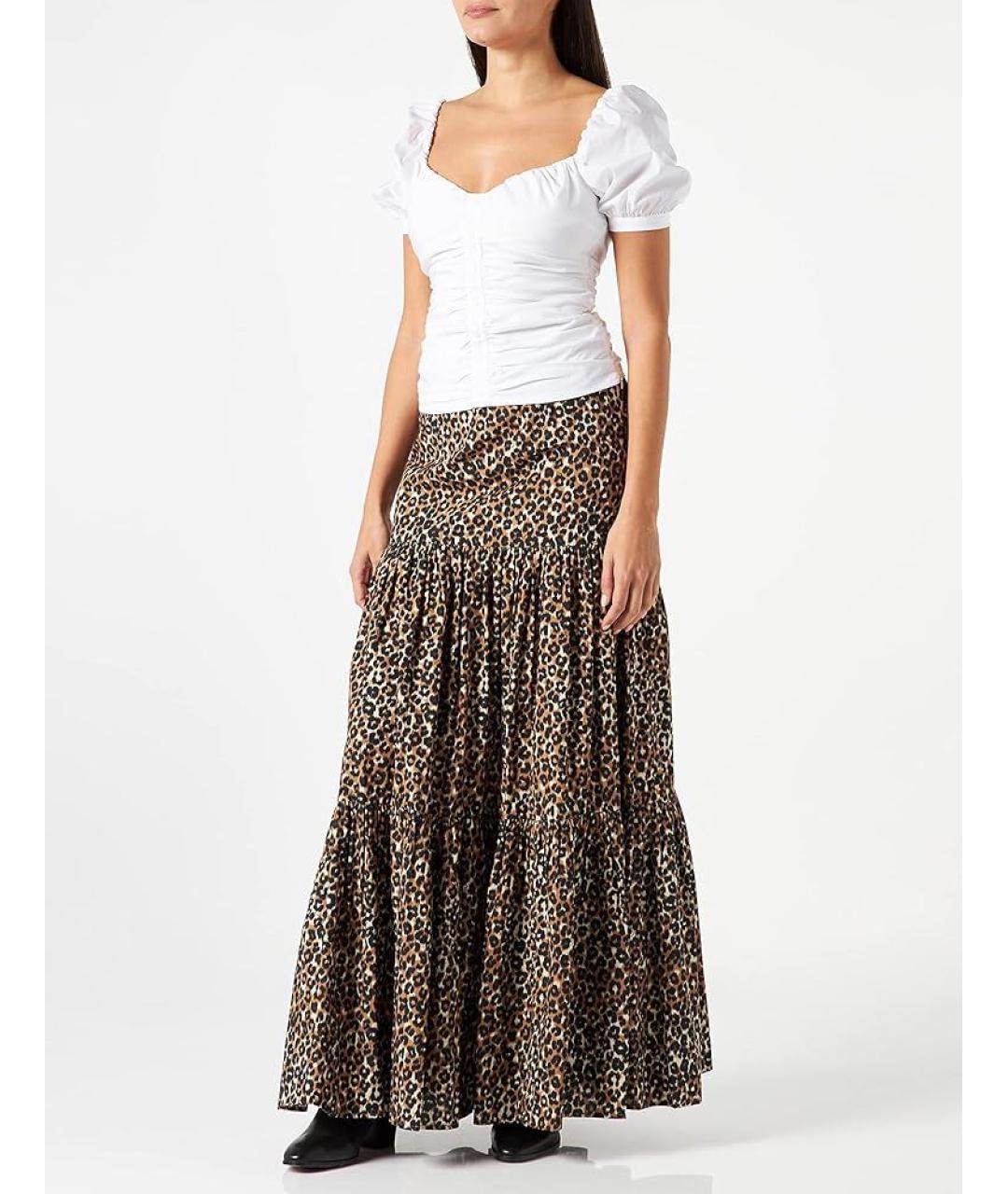 PINKO Коричневый хлопковый костюм с юбками, фото 2