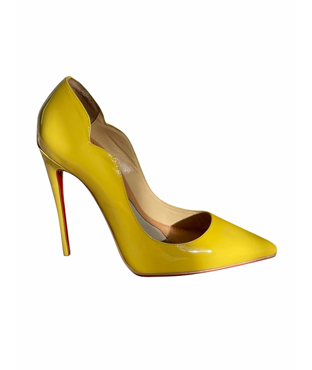 CHRISTIAN LOUBOUTIN Желтые туфли из лакированной кожи, фото 1