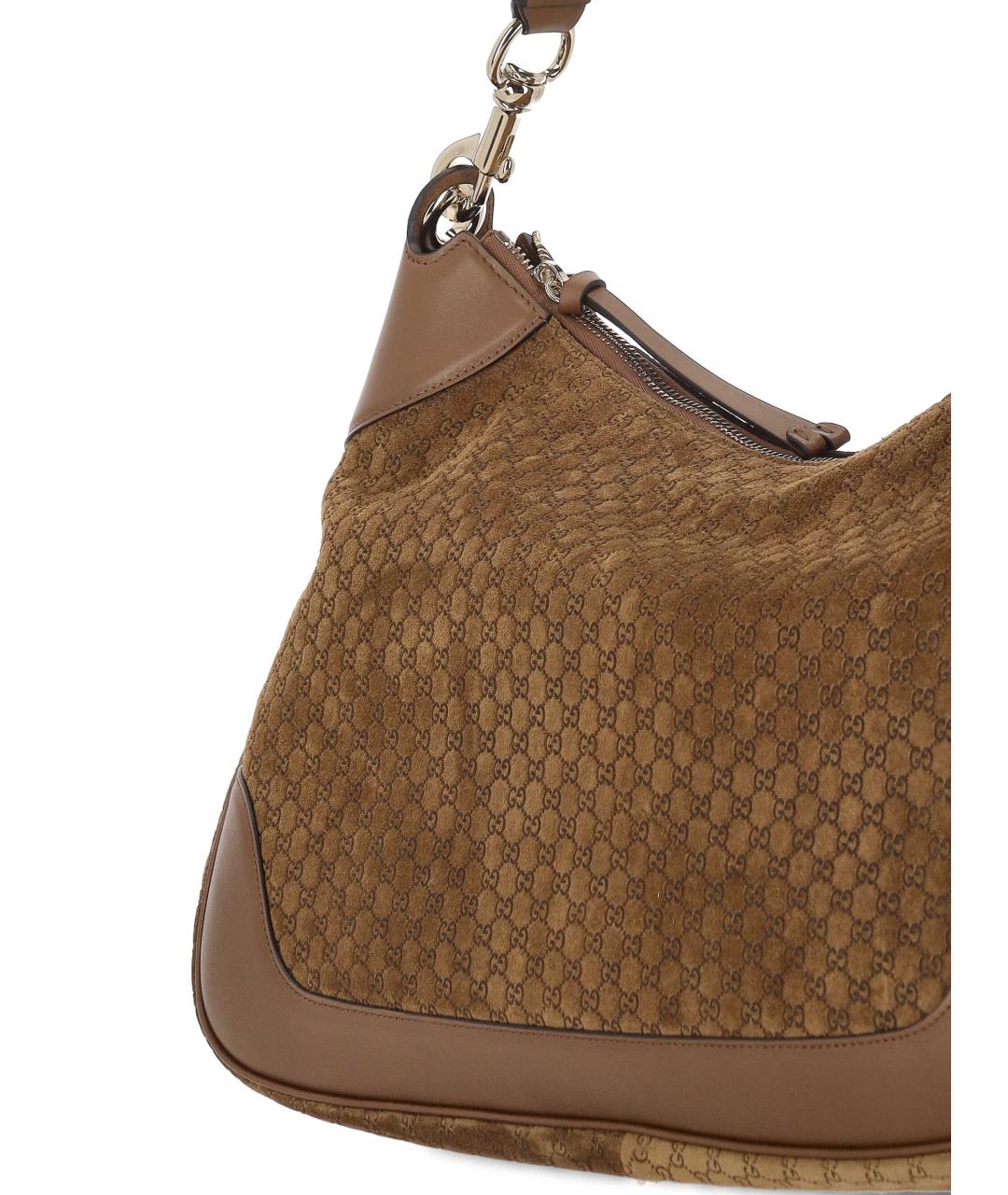 GUCCI Коричневая замшевая сумка через плечо, фото 4