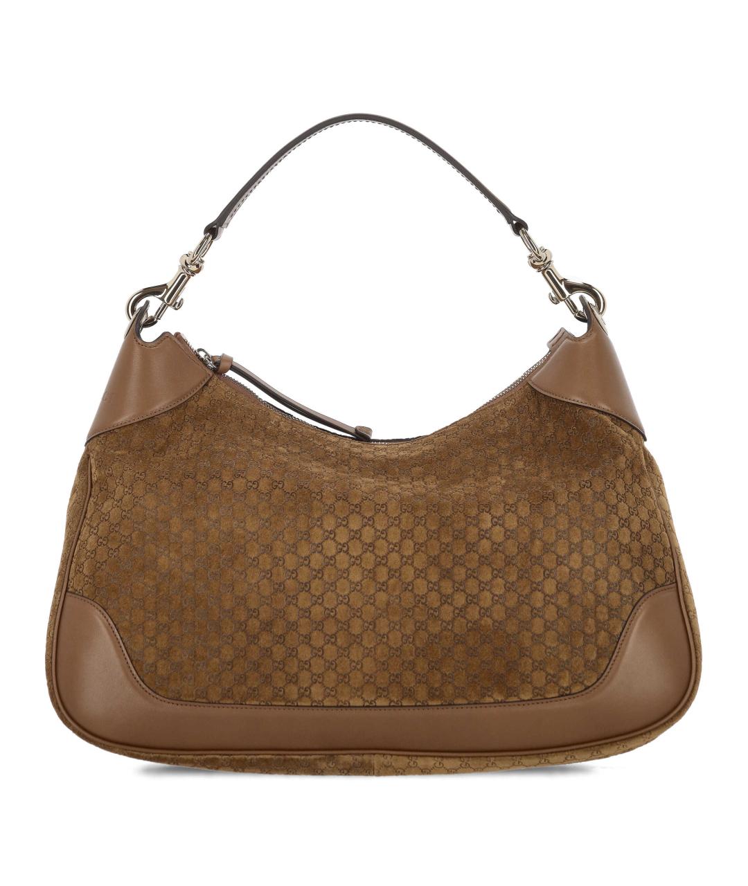 GUCCI Коричневая замшевая сумка через плечо, фото 1