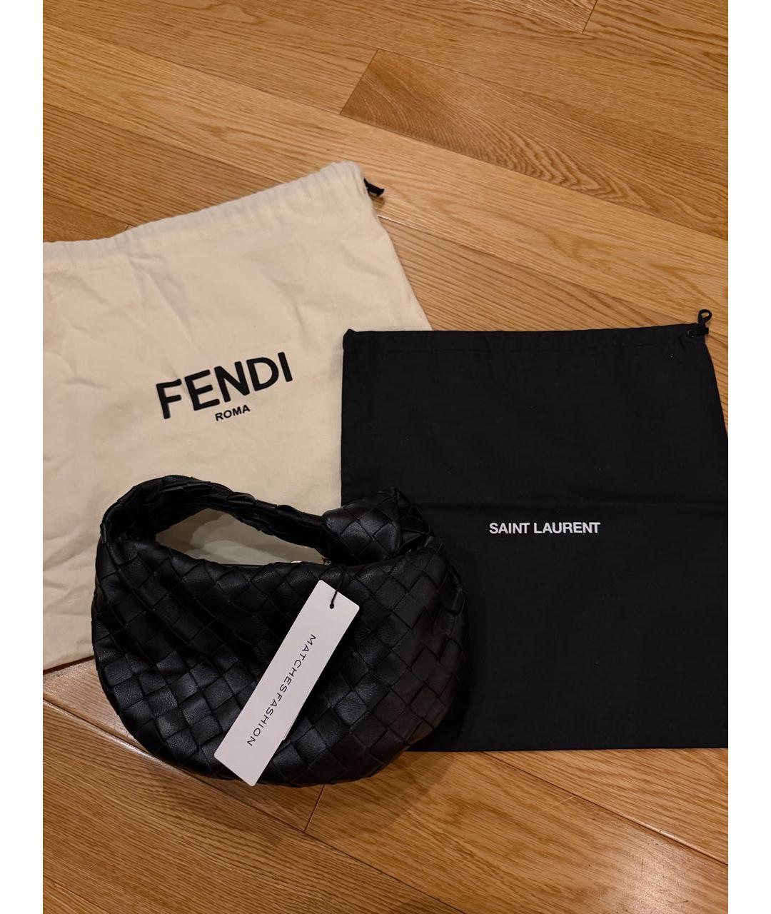 BOTTEGA VENETA Черная кожаная сумка с короткими ручками, фото 8