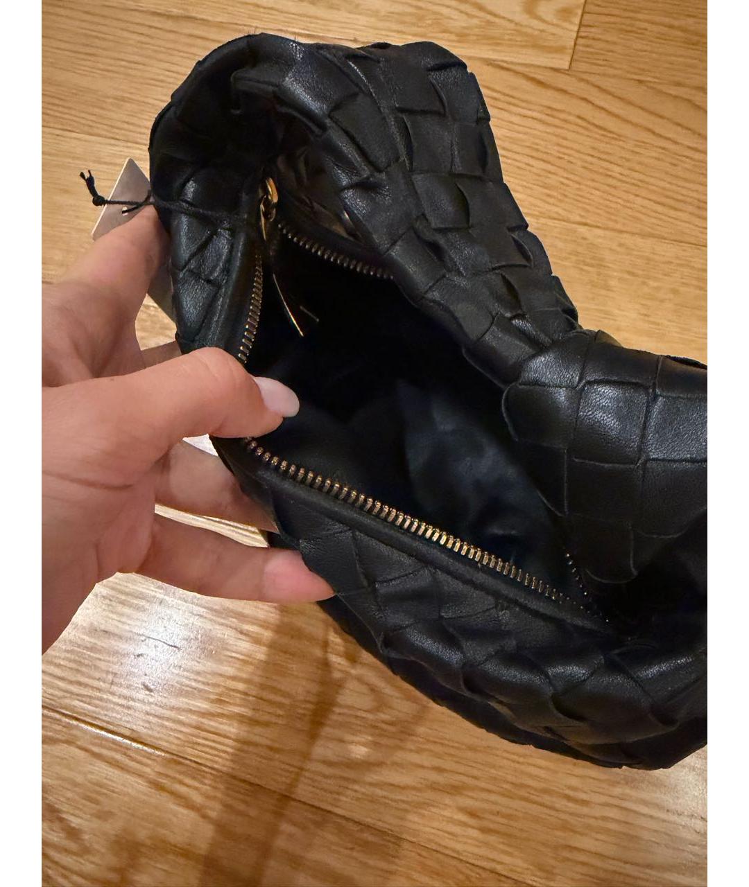 BOTTEGA VENETA Черная кожаная сумка с короткими ручками, фото 4