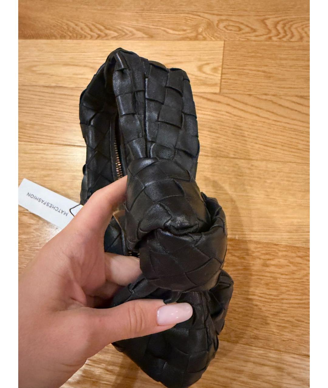 BOTTEGA VENETA Черная кожаная сумка с короткими ручками, фото 7