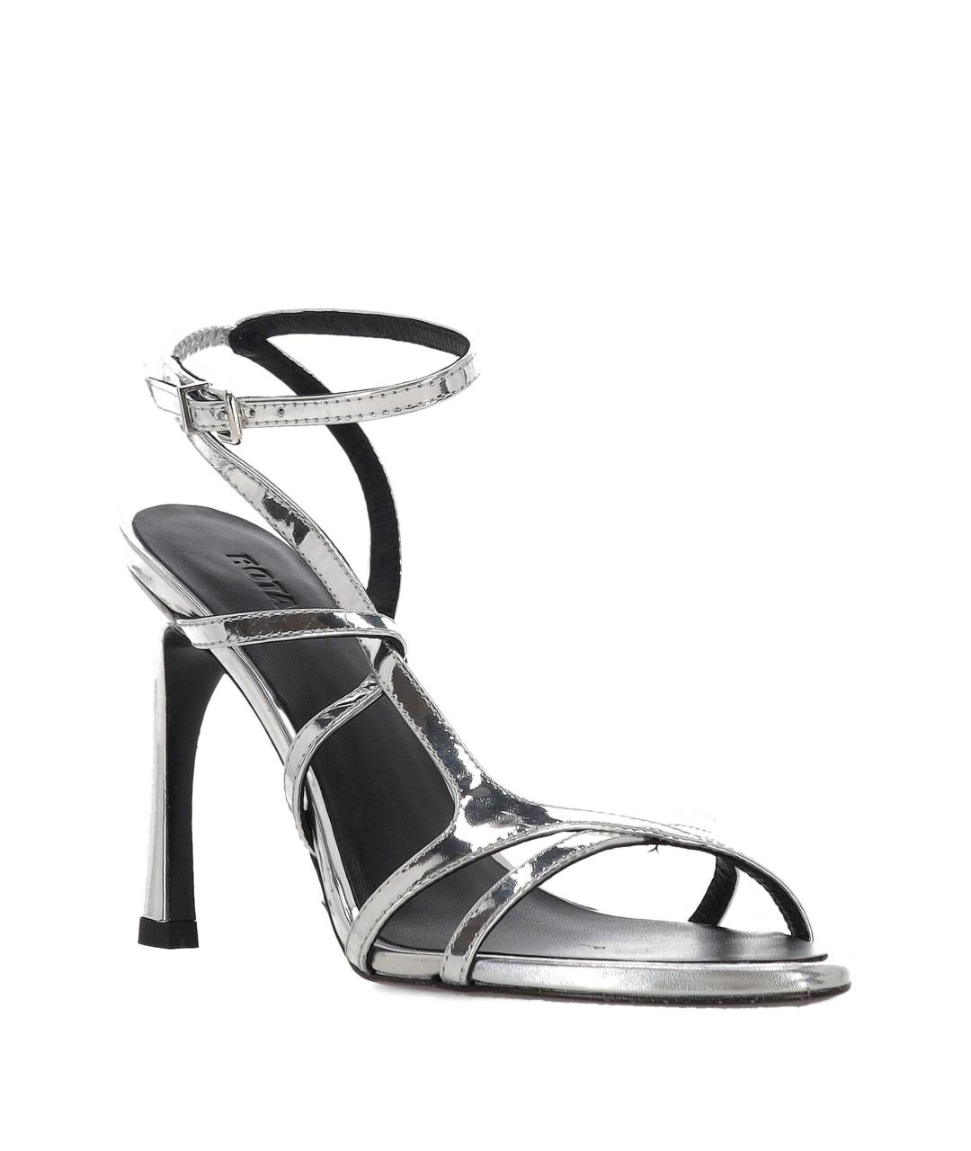 ROTATE Серебряные кожаные босоножки, фото 2