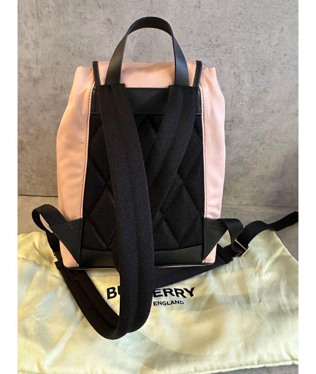 BURBERRY Розовый синтетический рюкзак, фото 2