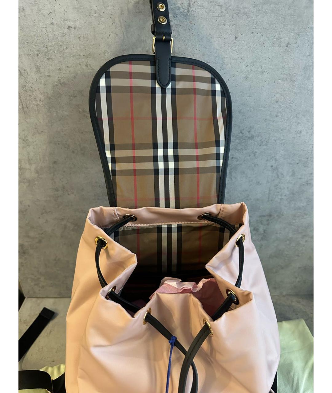 BURBERRY Розовый синтетический рюкзак, фото 3
