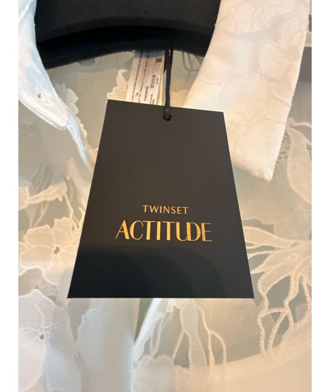 TWIN-SET Белая полиэстеровая блузы, фото 5