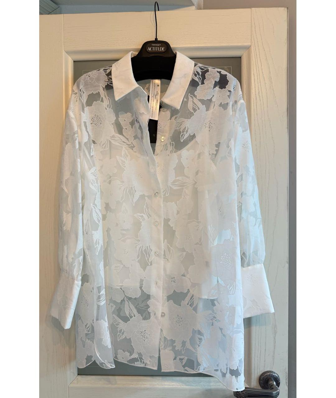 TWIN-SET Белая полиэстеровая блузы, фото 7