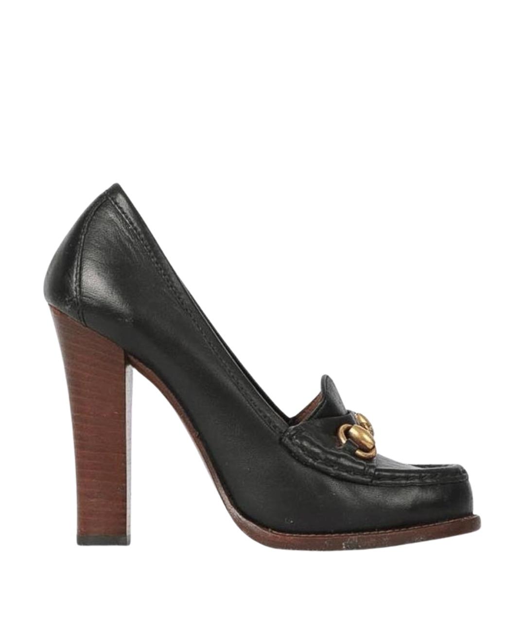 GUCCI Черные кожаные туфли, фото 1