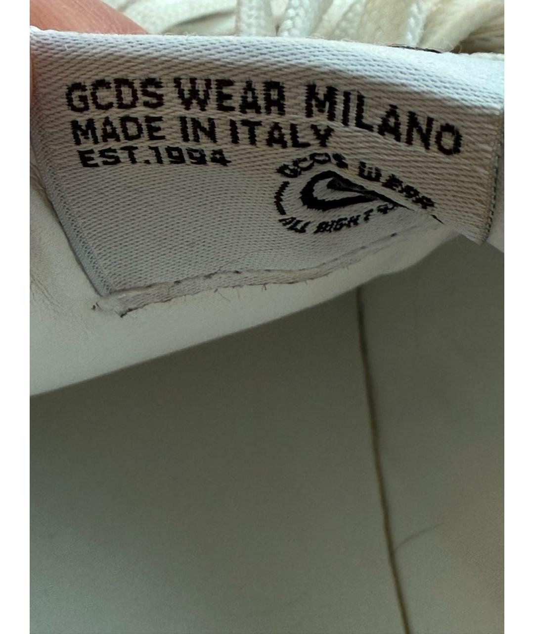 GCDS Белые кожаные кеды, фото 7