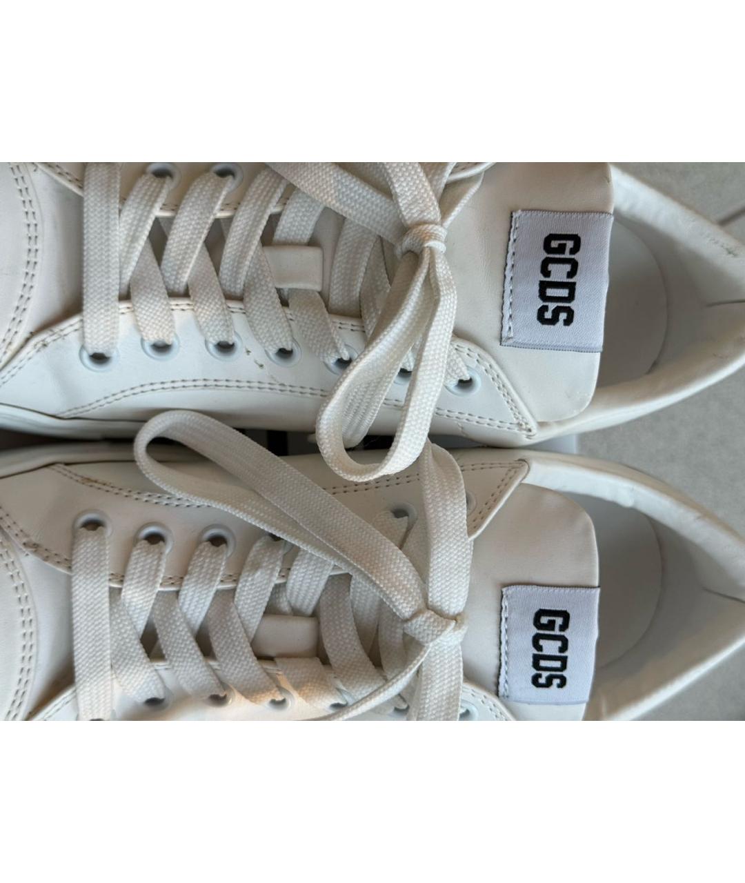 GCDS Белые кожаные кеды, фото 6