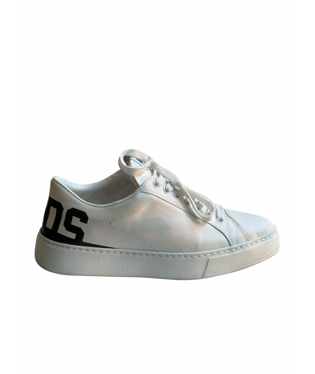 GCDS Белые кожаные кеды, фото 9