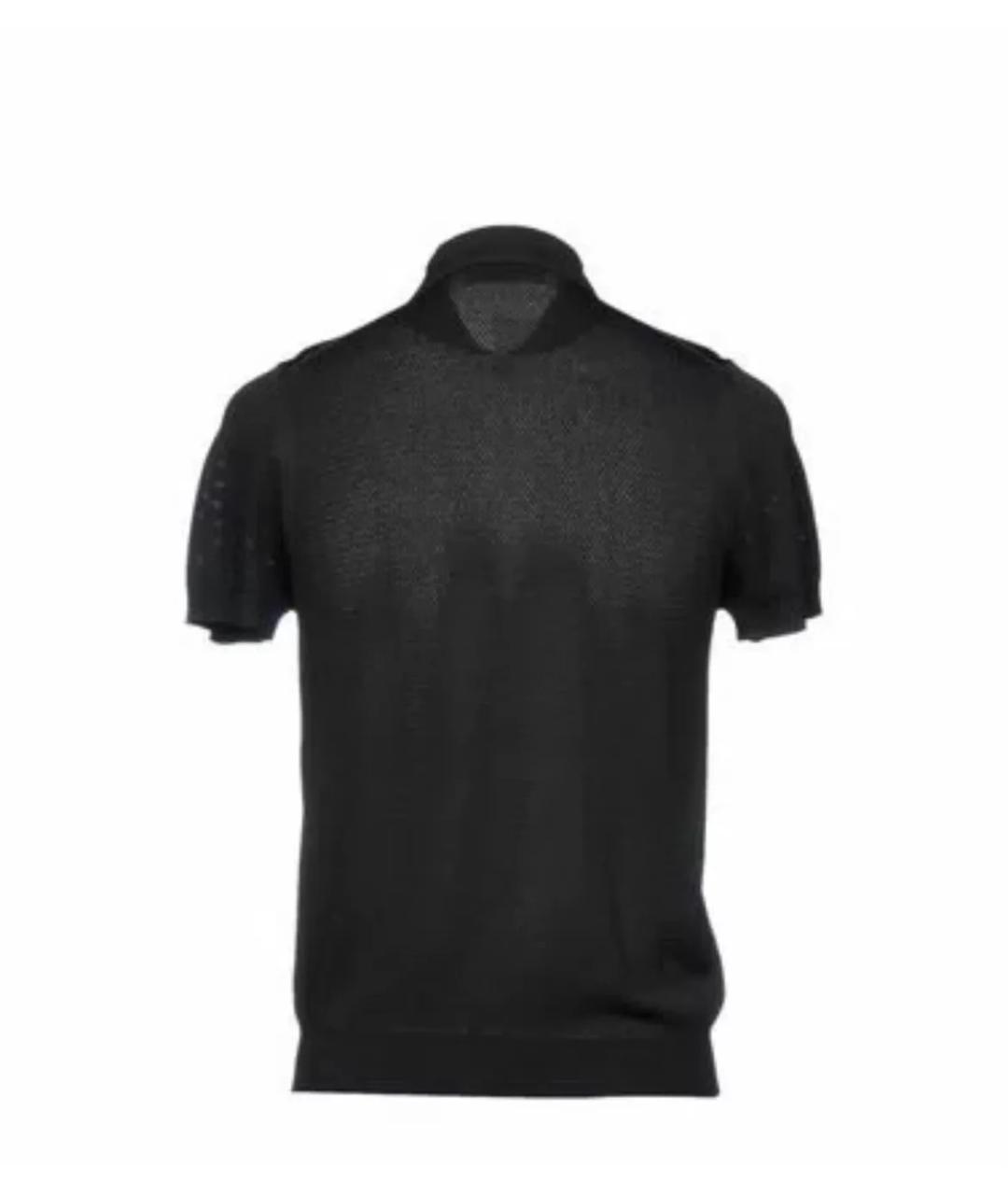 DSQUARED2 Черное хлопковое поло с коротким рукавом, фото 2