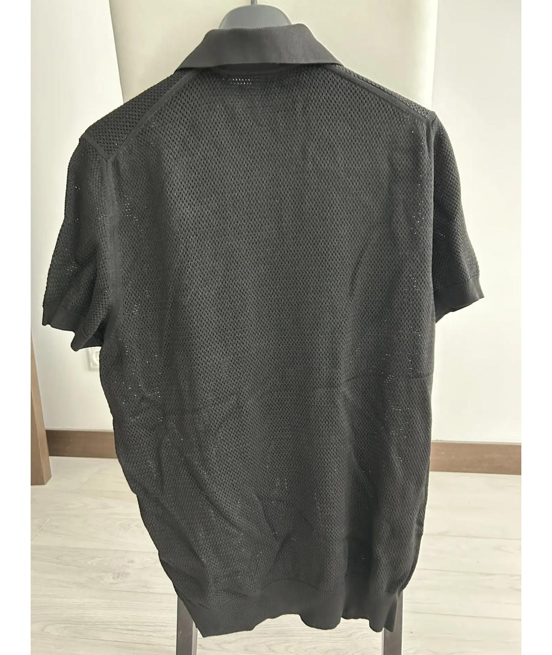 DSQUARED2 Черное хлопковое поло с коротким рукавом, фото 6