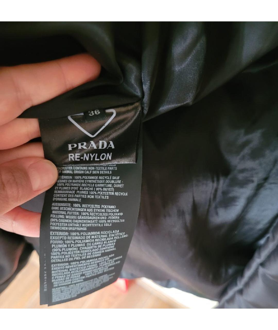PRADA Черное полиэстеровое пальто, фото 3
