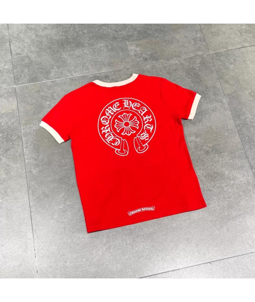 CHROME HEARTS Красная хлопковая футболка, фото 2