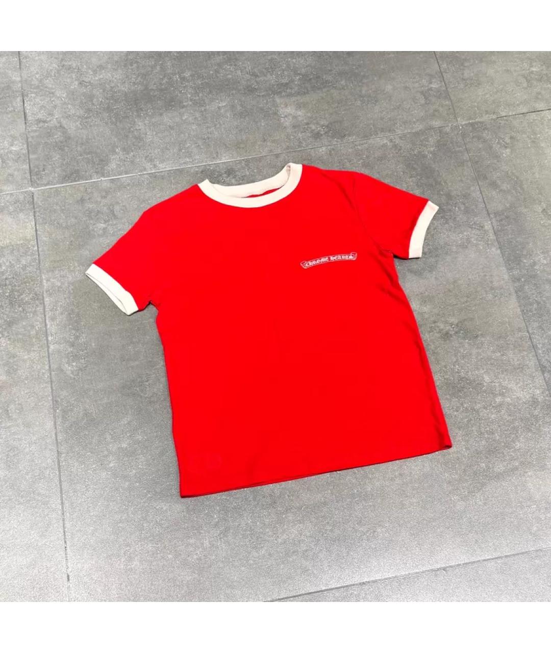 CHROME HEARTS Красная хлопковая футболка, фото 3